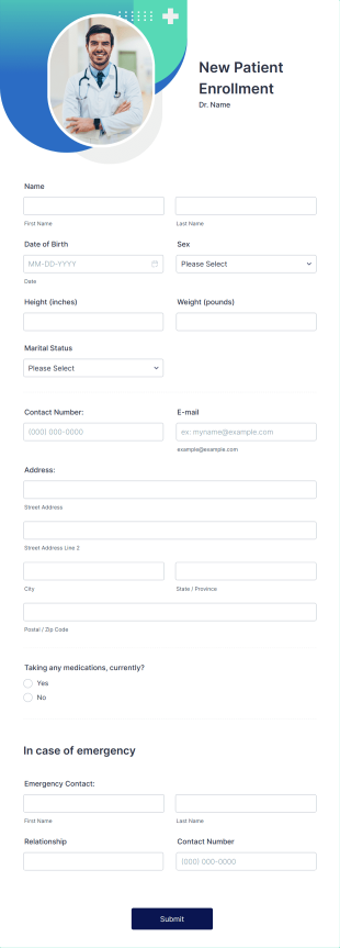 New Patient Enrollment Form Template