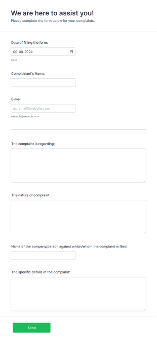 Online Complaint Form Template