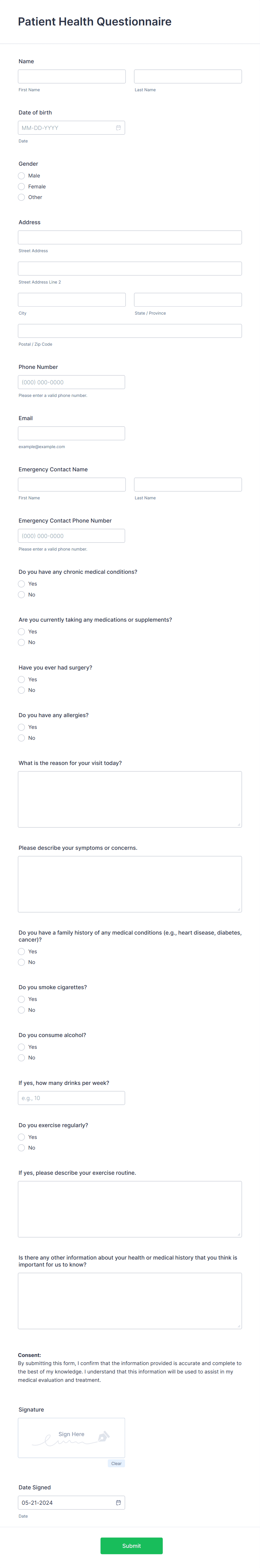 My Favorite Things Questionnaire Form Template | Jotform