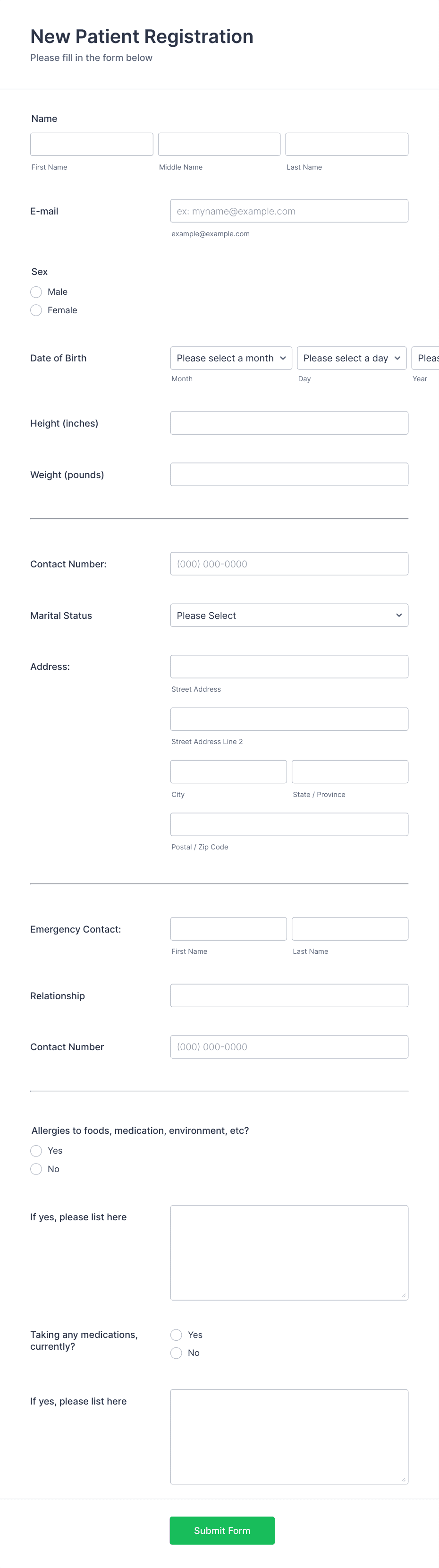 Patient Review Form Template | Jotform