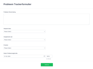Probleem Trackerformulier Form Template