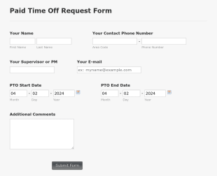 PTO Request Form Template