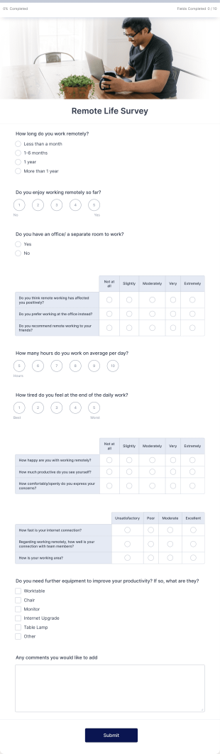 Remote Work Survey Form Template