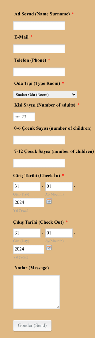 Maltese English Reservation & Booking Form Template