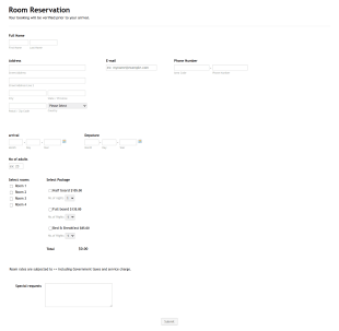 Lodge Reservation Form Template