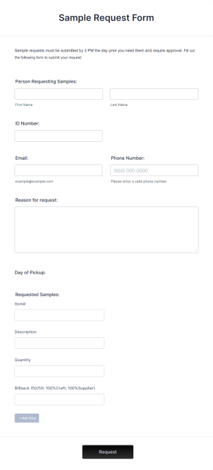 Sample Request Form Template