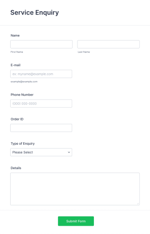 Service Enquiry Form Template