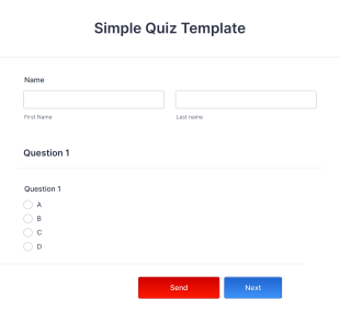 Simple Quiz Template Form Template