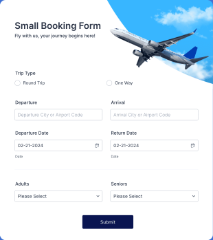 Small Booking Form With Conditional Logic Form Template