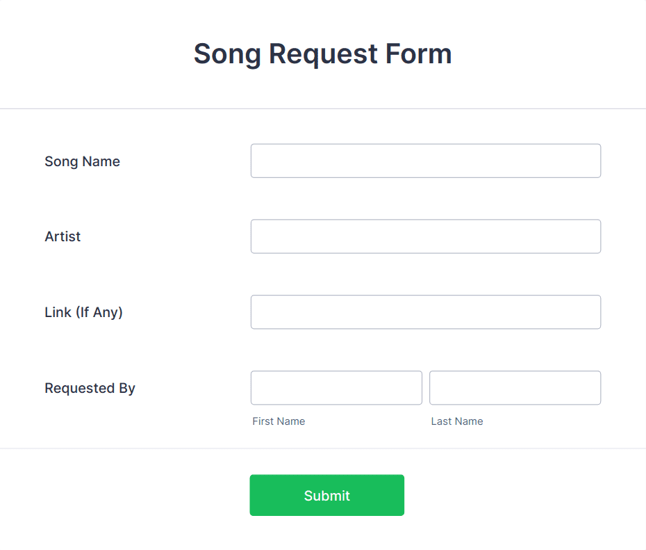 Song Request Form Template | Jotform