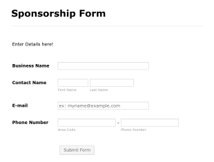 Sponsorship Collection Form Template