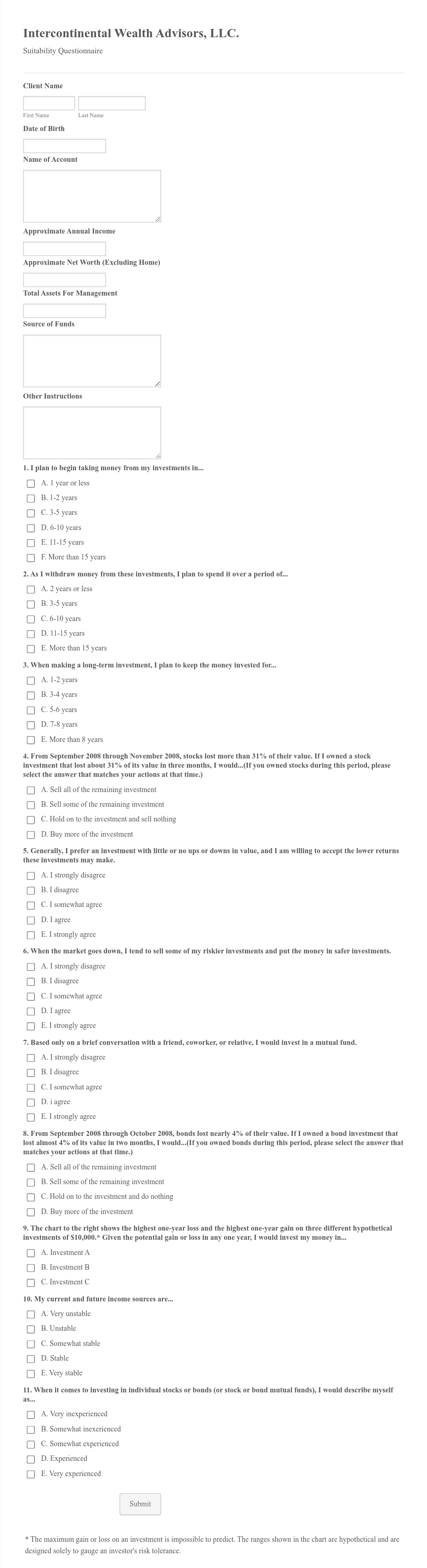 Suitability Questionnaire Form Template Jotform