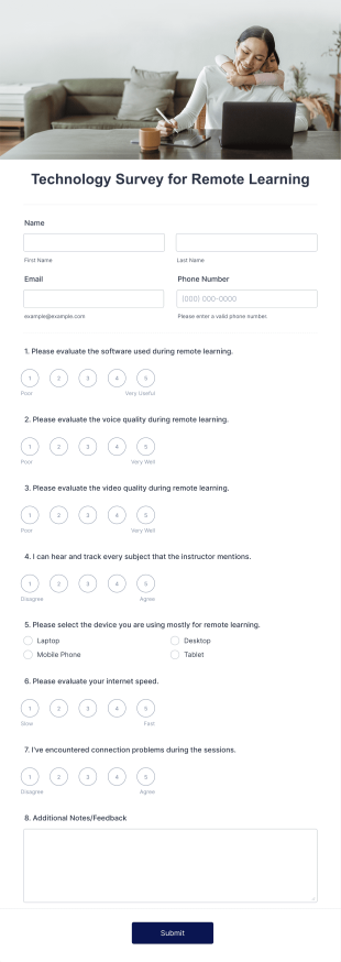 Technology Survey For Remote Learning Form Template