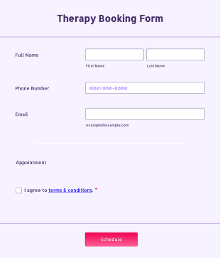 Therapy Booking Form Template
