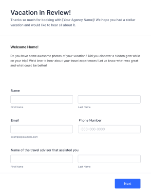 Vacation Review Form Template