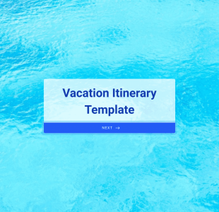 Vacation Itinerary Form Template
