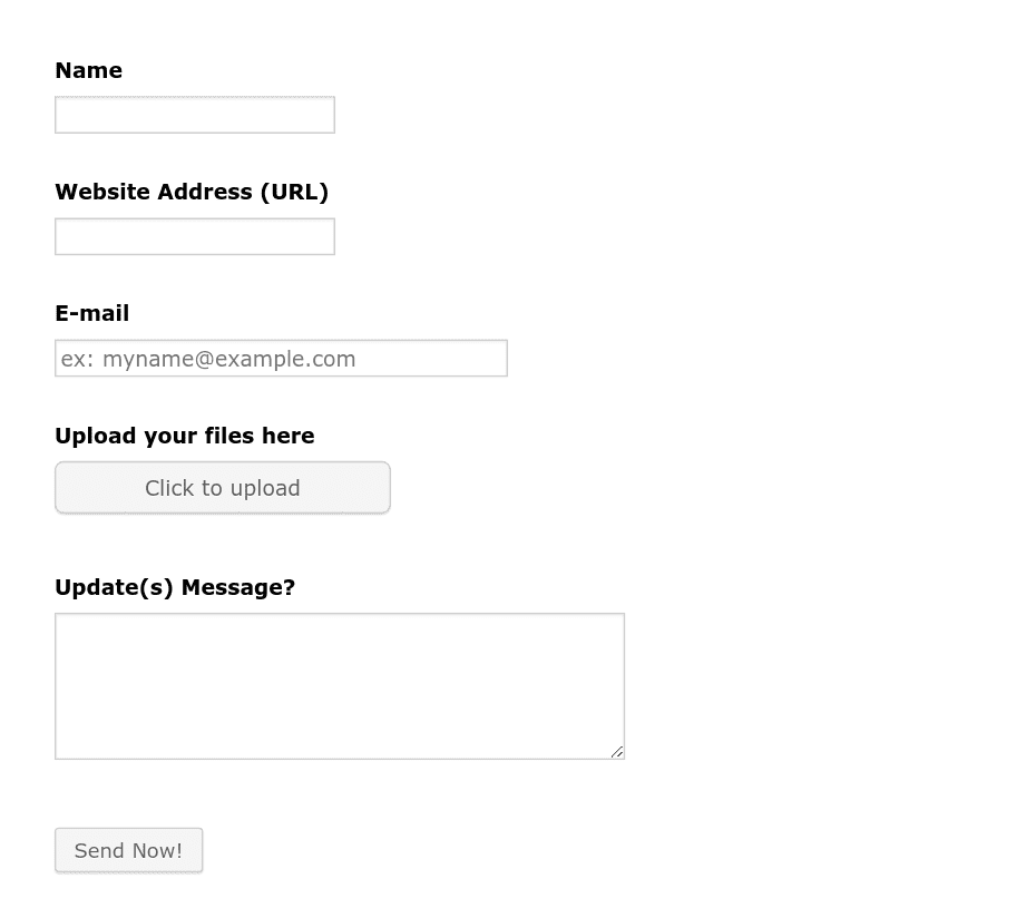 Website Update Request Form(1) Form Template | Jotform