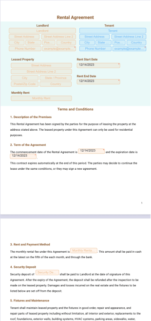 Basic Rental Agreement Template - PDF Templates