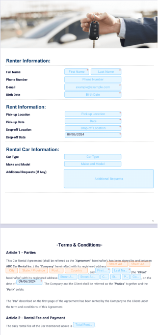 Car Rental Agreement Template - PDF Templates