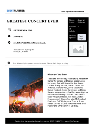 Concert Ticket Template - PDF Templates