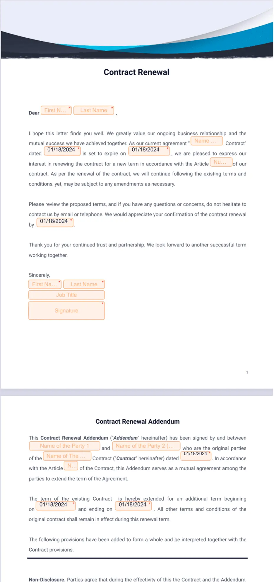 Contract Renewal Template