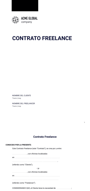 Contrato Freelance Plantilla - PDF Templates