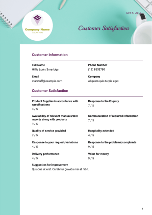 Customer Satisfaction Survey Template - PDF Templates