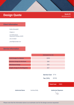Design Quote Template - PDF Templates