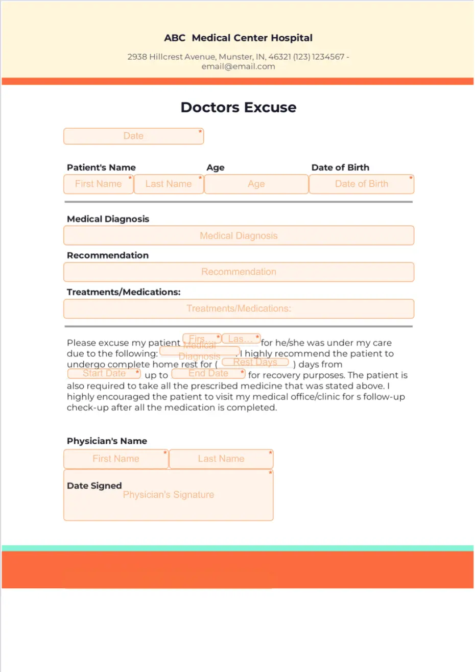Doctors Excuse Template