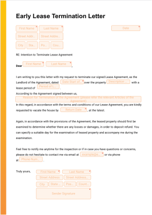 Early Lease Termination Letter - PDF Templates