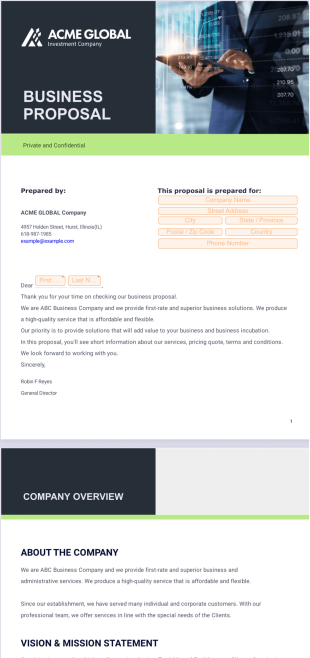 Free Business Proposal Template - PDF Templates