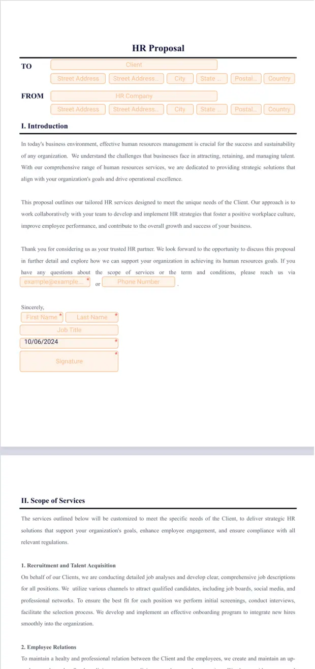HR Proposal Template