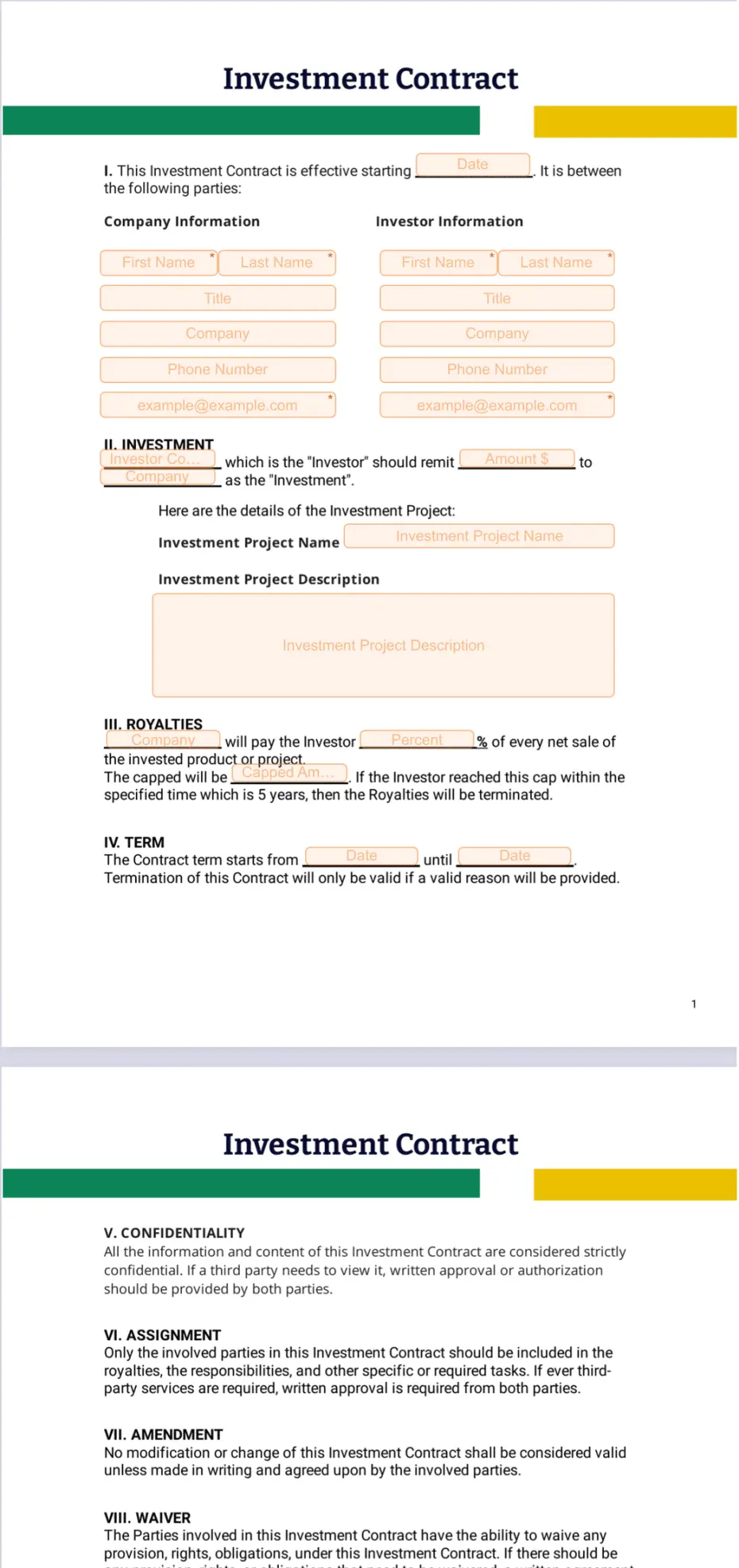 Investment Contract