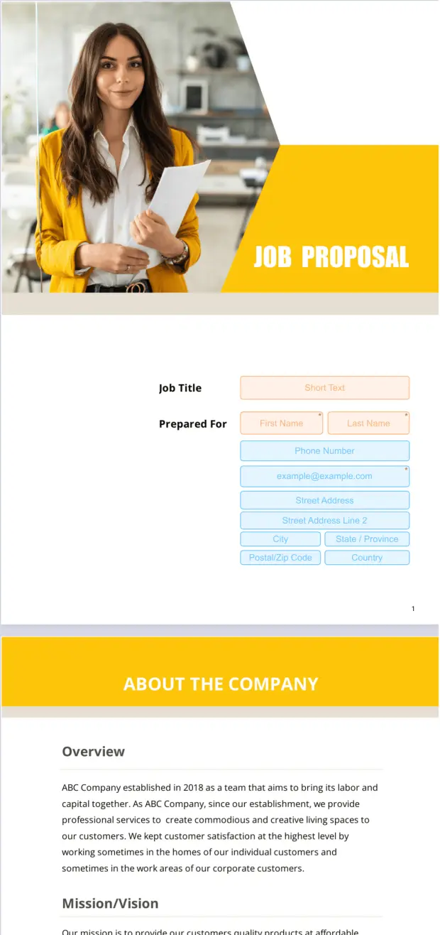 Job Proposal Template
