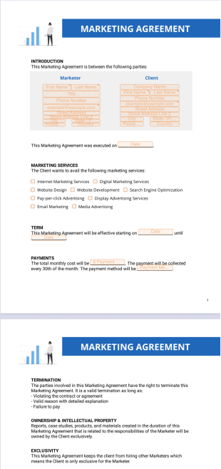 Marketing Agreement - PDF Templates