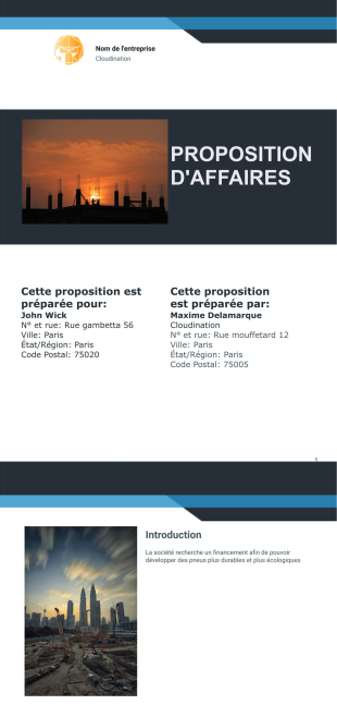 Modèle de proposition commerciale gratuit - PDF Templates