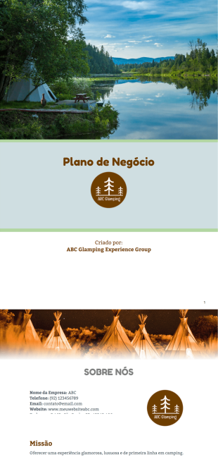 Modelo de Plano de Negócios de Glamping - PDF Templates