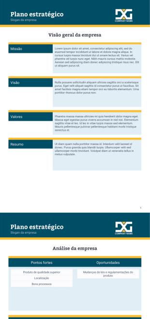 Modelo de plano estratégico - PDF Templates