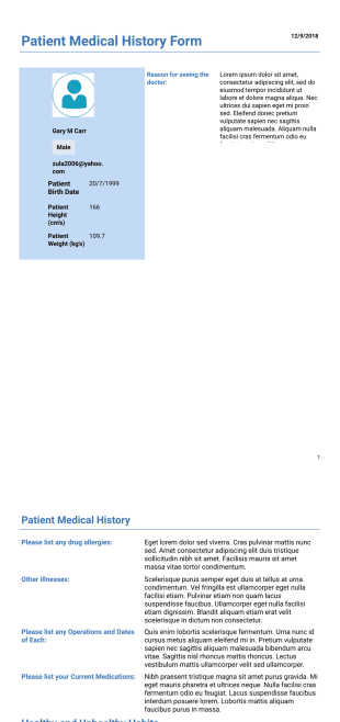Patient Medical History Template - PDF Templates