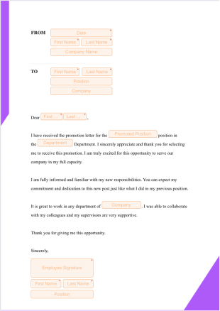 Promotion Acceptance Letter - PDF Templates