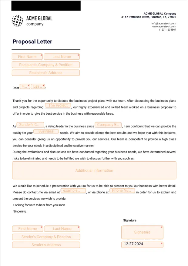 Proposal Letter Template