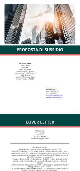 Proposta di sussidio - PDF Templates