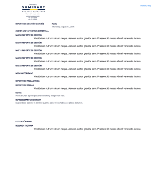 REPORTE SUMINART MAT - PDF Templates
