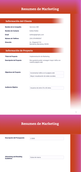 Resumen de Marketing Plantilla - PDF Templates