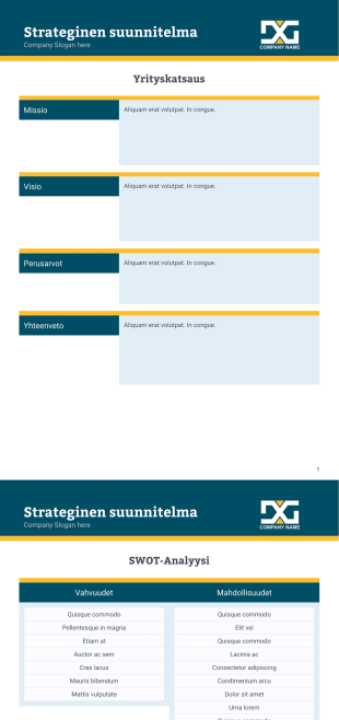 Strategiasuunnitelma-pohja - PDF Templates