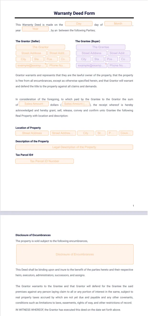 Warranty Deed Form