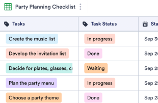 Party Planning Sheet Template